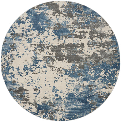 Nourison Home Rustic Textures RUS08 Grey Blue Contemporary Power-loomed Rugs