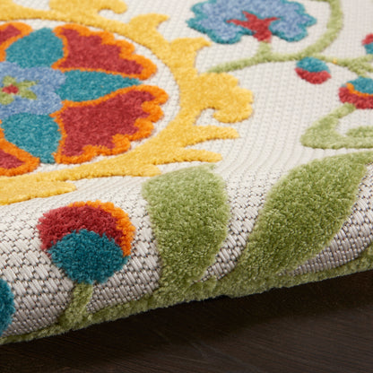 Nourison Home Aloha  Ivory Multicolor  Contemporary