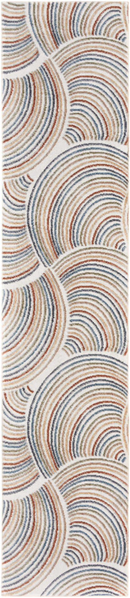 Nourison Home Astra Machine Washable ASW08 Ivory Multicolor Contemporary Power-loomed Rug
