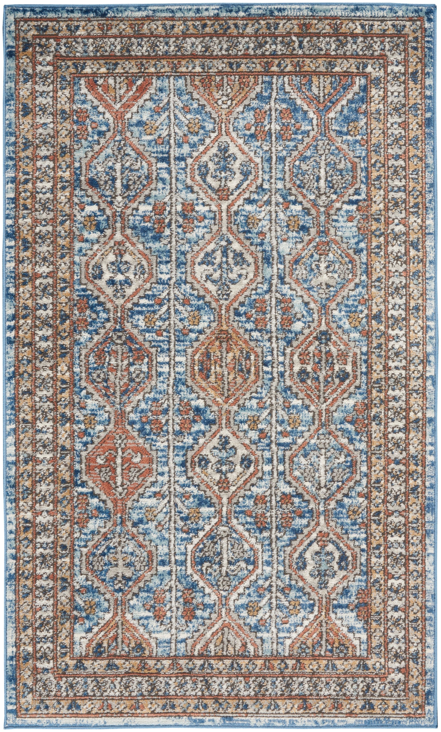 Nourison Home Quarry QUA15 Blue Multicolor Contemporary Power-loomed Rugs