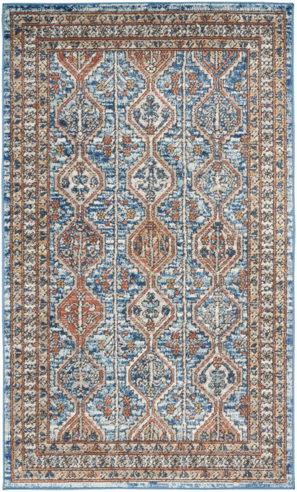 Nourison Home Quarry QUA15 Blue Multicolor Contemporary Power-loomed Rugs