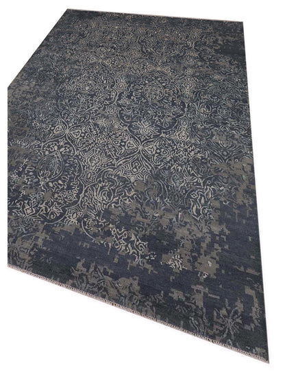 Artisan Mary Grey Blue Contemporary Knotted Rug - Rugs - Artisan - Atlanta Designer Rugs