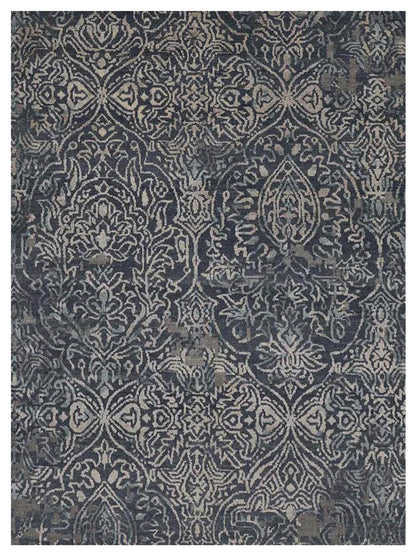 Artisan Mary Grey Blue Contemporary Knotted Rug - Rugs - Artisan - Atlanta Designer Rugs