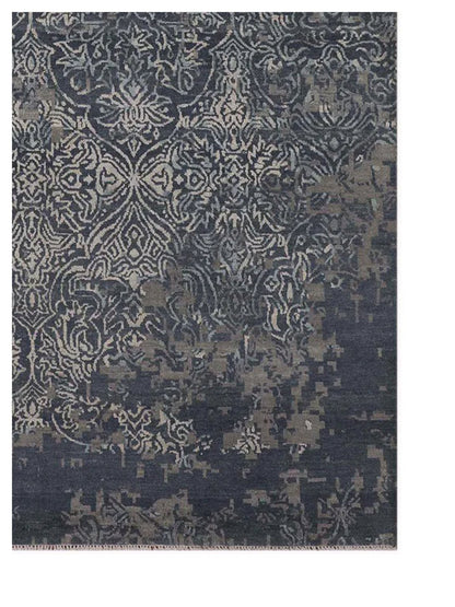 Artisan Mary Grey Blue Contemporary Knotted Rug - Rugs - Artisan - Atlanta Designer Rugs