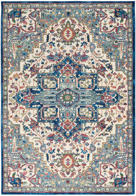 Nourison Home Ankara Global  Ivory Navy  Transitional