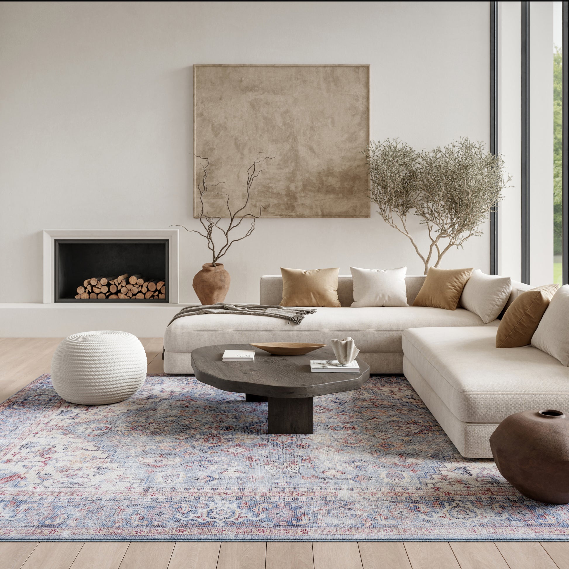 Nourison Home New Concept Washables  Blue Multicolor  Traditional