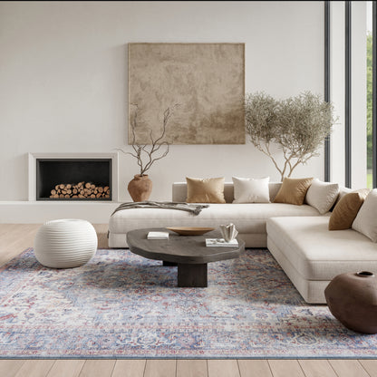 Nourison Home New Concept Washables  Blue Multicolor  Traditional