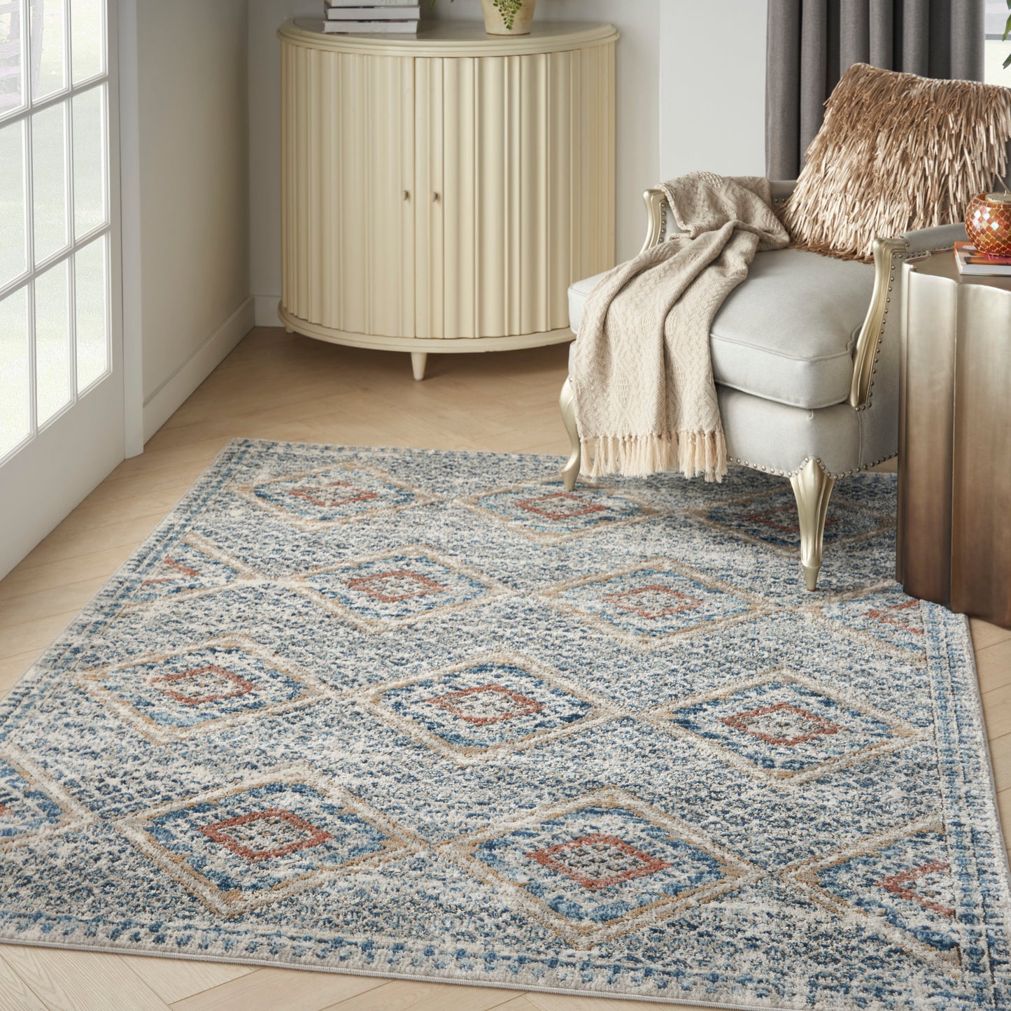 Nourison Home Quarry  Blue Multicolor  Contemporary