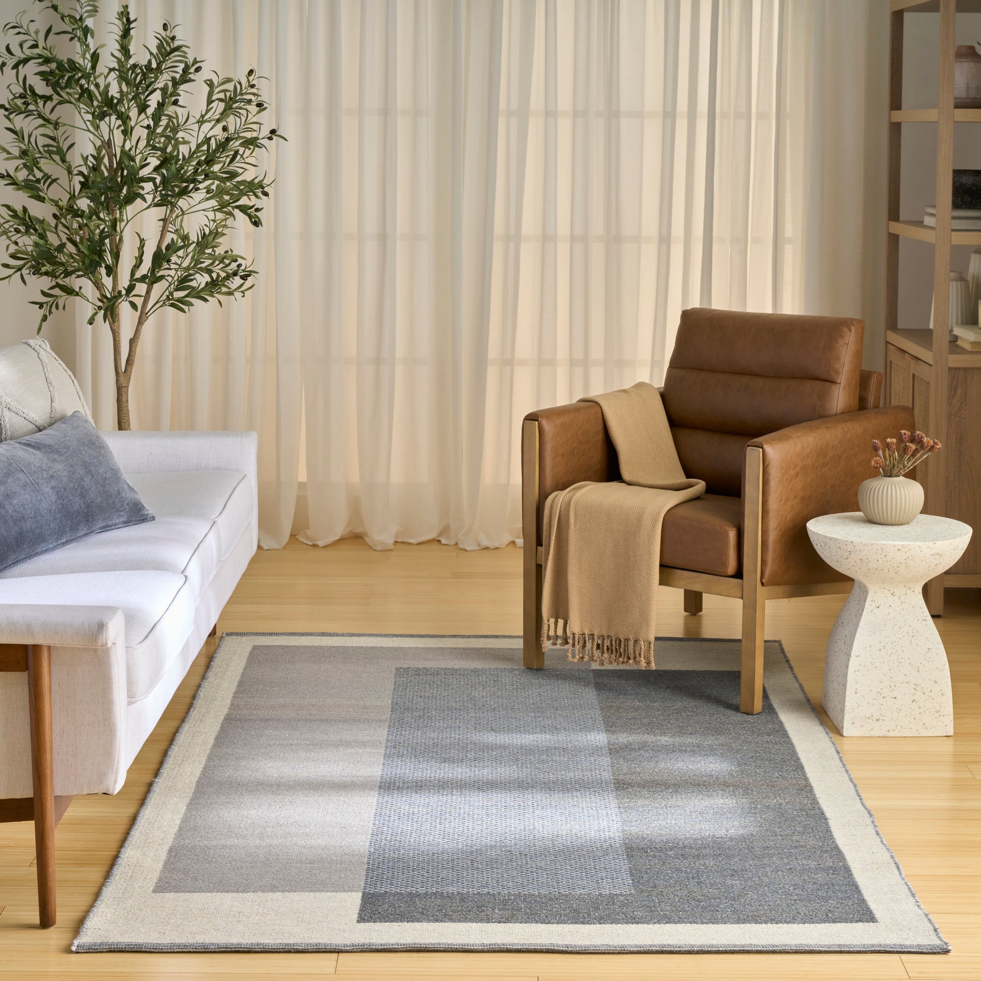 Nourison Home Copenhagen  Ivory Blue  Contemporary