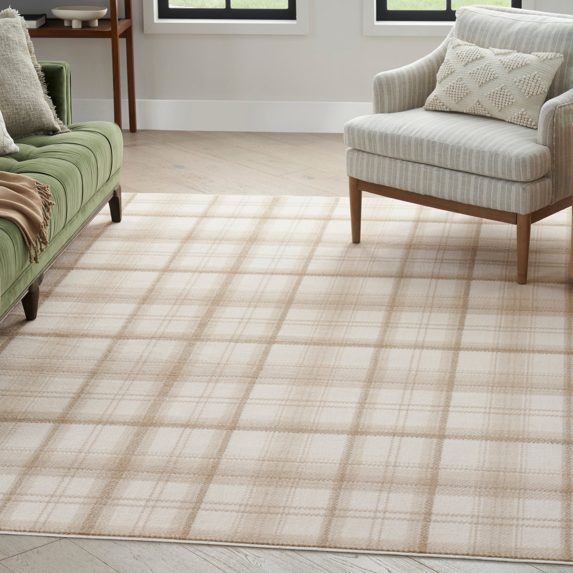 Nourison Home Grafix  Ivory Beige  Contemporary
