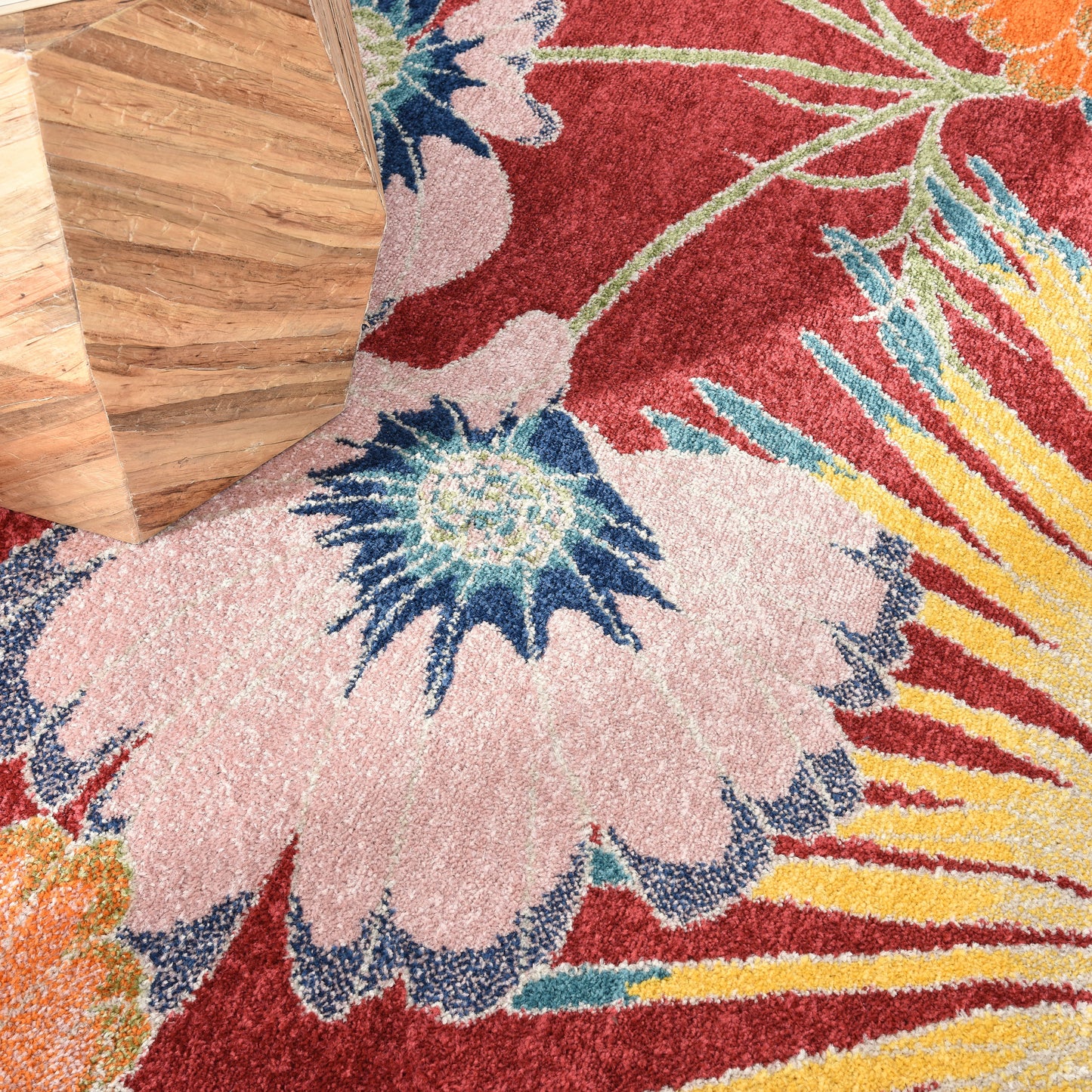 Nourison Home Allur  Red Multicolor  Contemporary