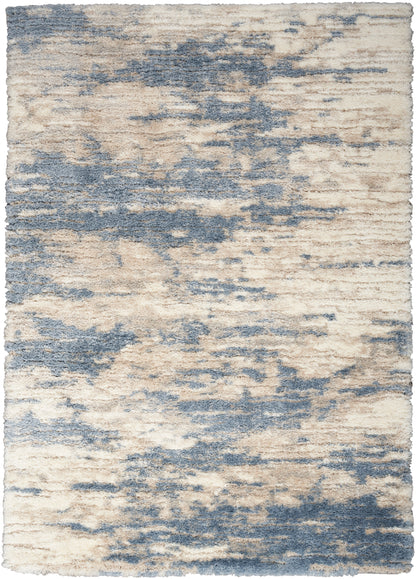 Nourison Home Dreamy Shag DRS10 Light Blue Grey Contemporary Power-loomed Rug