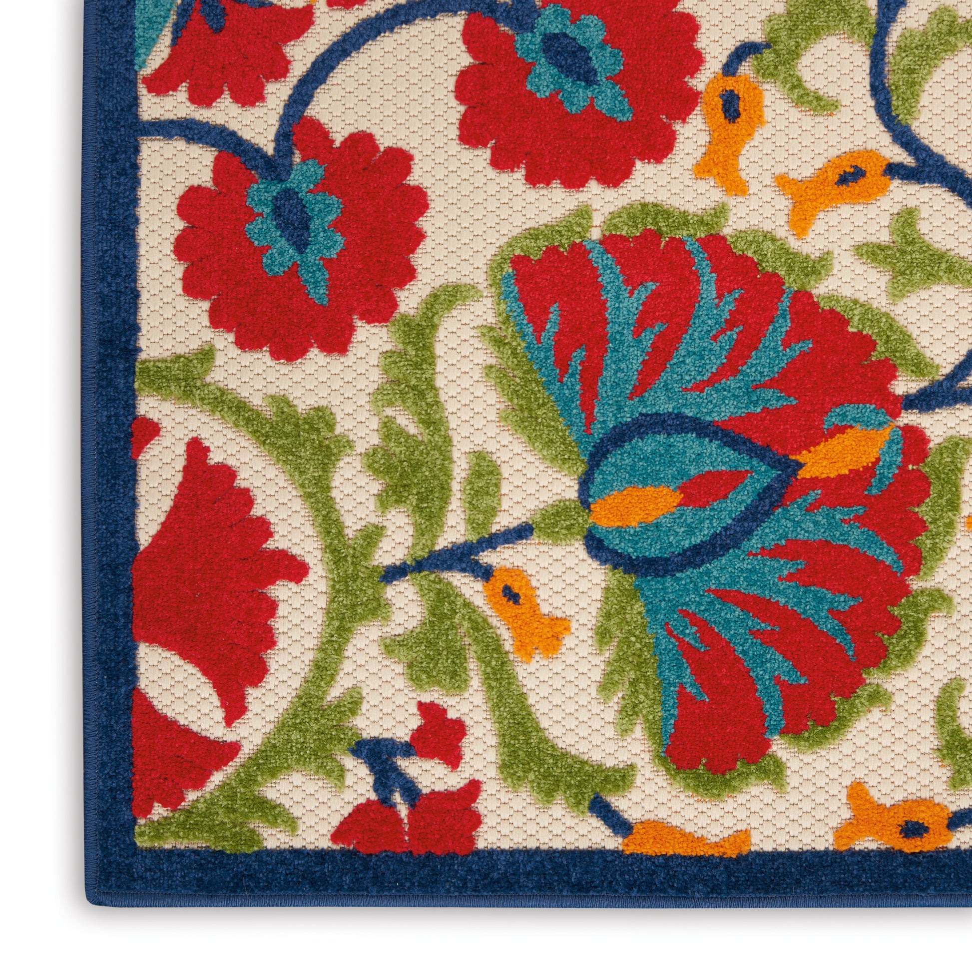 Nourison Home Aloha  Red Multicolor  Contemporary