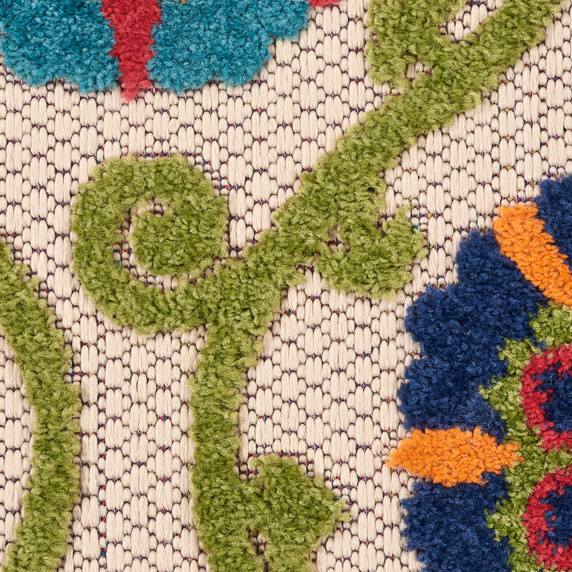 Nourison Home Aloha  Blue Multicolor  Contemporary