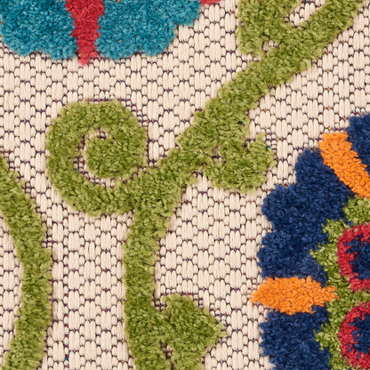 Nourison Home Aloha  Blue Multicolor  Contemporary