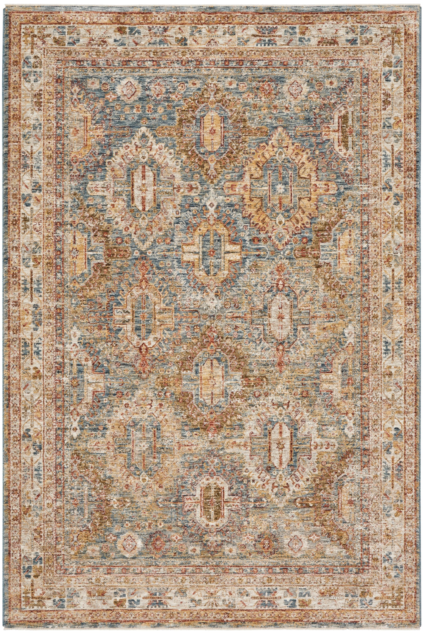Nourison Home Sahar SHR01 Blue Traditional Power-loomed Rug