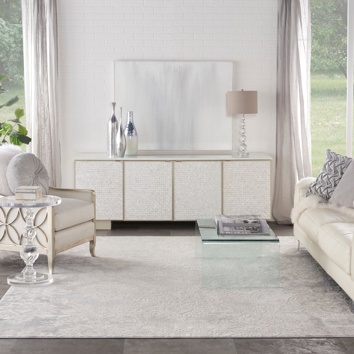 Nourison Home Elation  Ivory Grey  Traditional