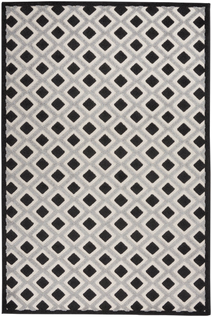 Nourison Home Aloha ALH26 Black White Contemporary Power-loomed Rugs