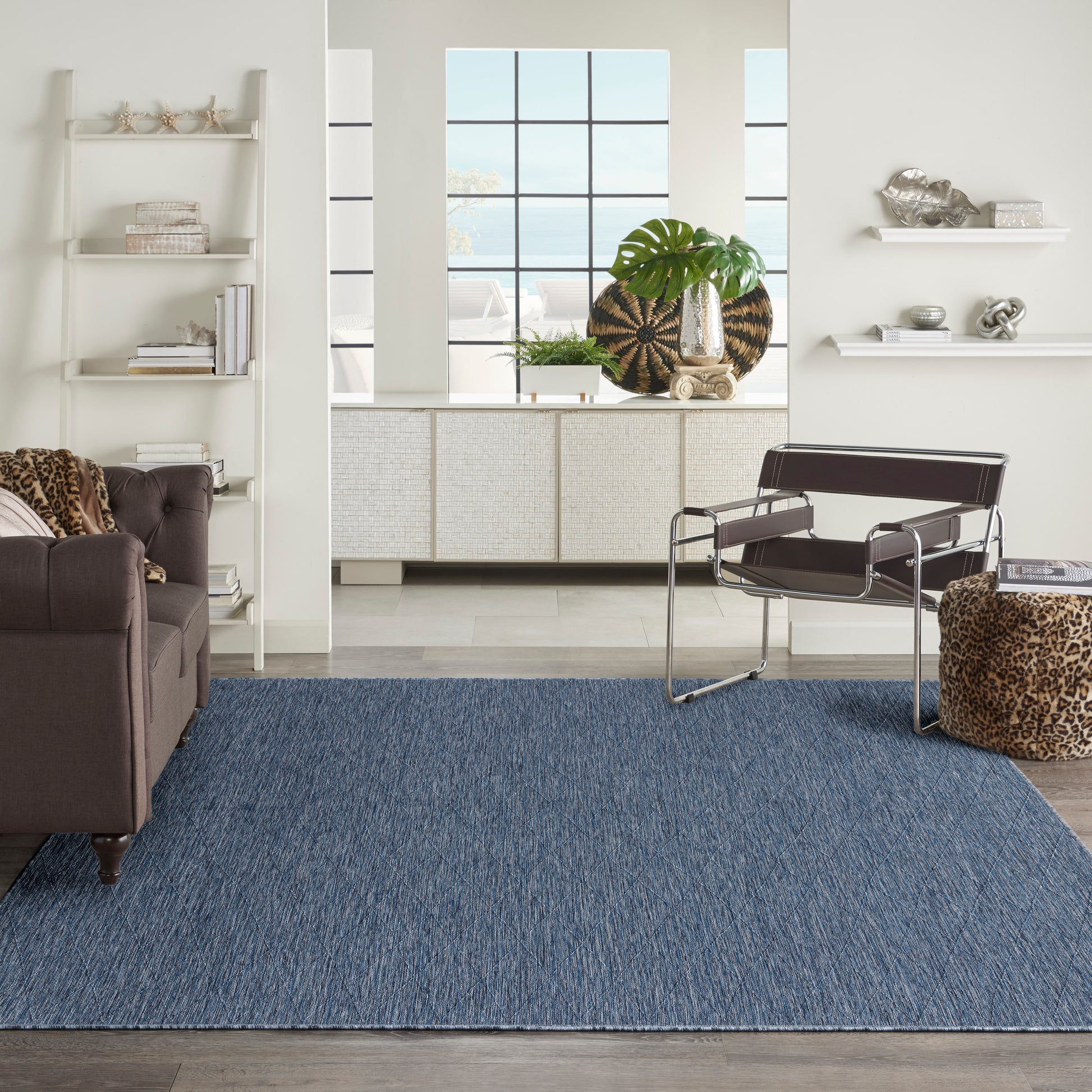 Nourison Home Washable Solutions  Navy Blue  Contemporary