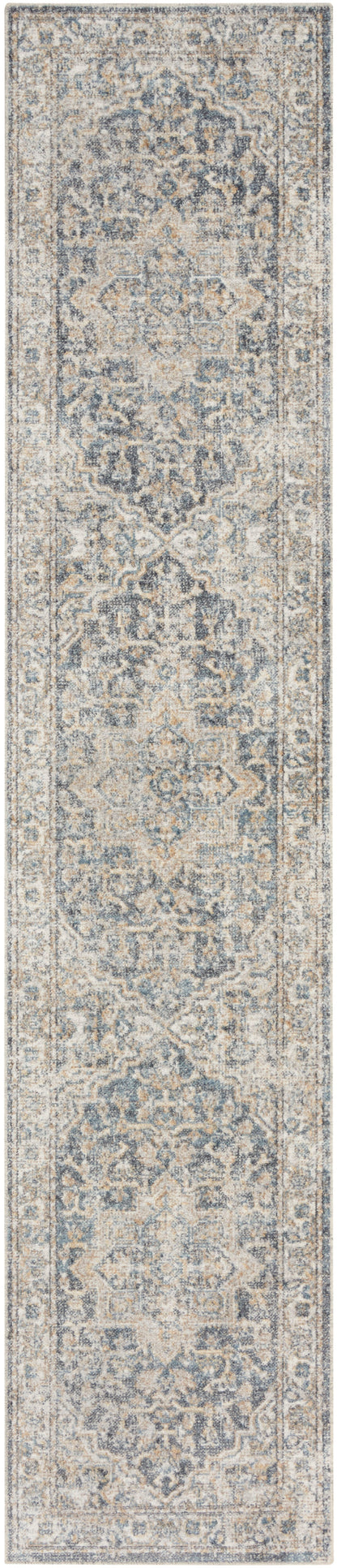 Nourison Home Astra Machine Washable ASW12 Grey Blue Traditional Power-loomed Rug