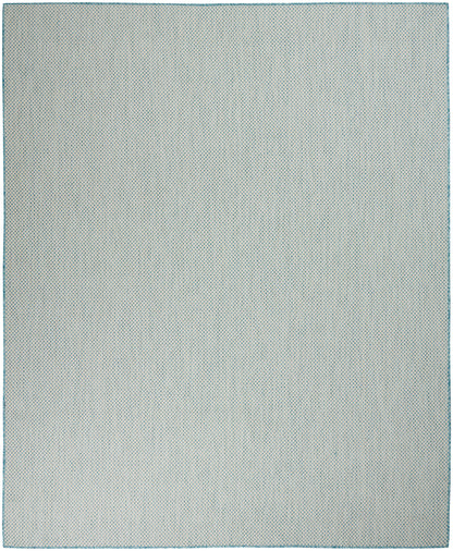 Nourison Home Courtyard COU01 Ivory Aqua Contemporary Power-loomed Rug
