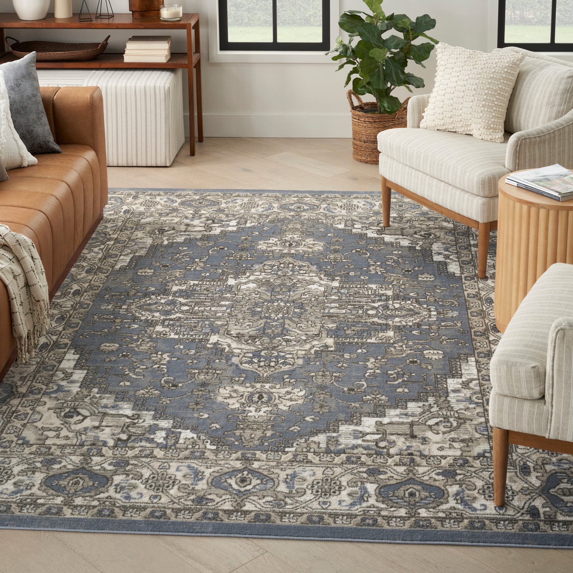 Nourison Home Quarry  Blue  Transitional