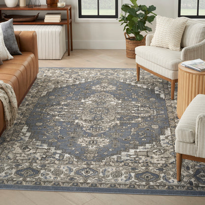 Nourison Home Quarry  Blue  Transitional