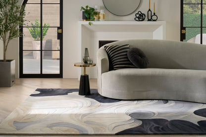 Nourison Home Prismatic  Ivory Black  Contemporary