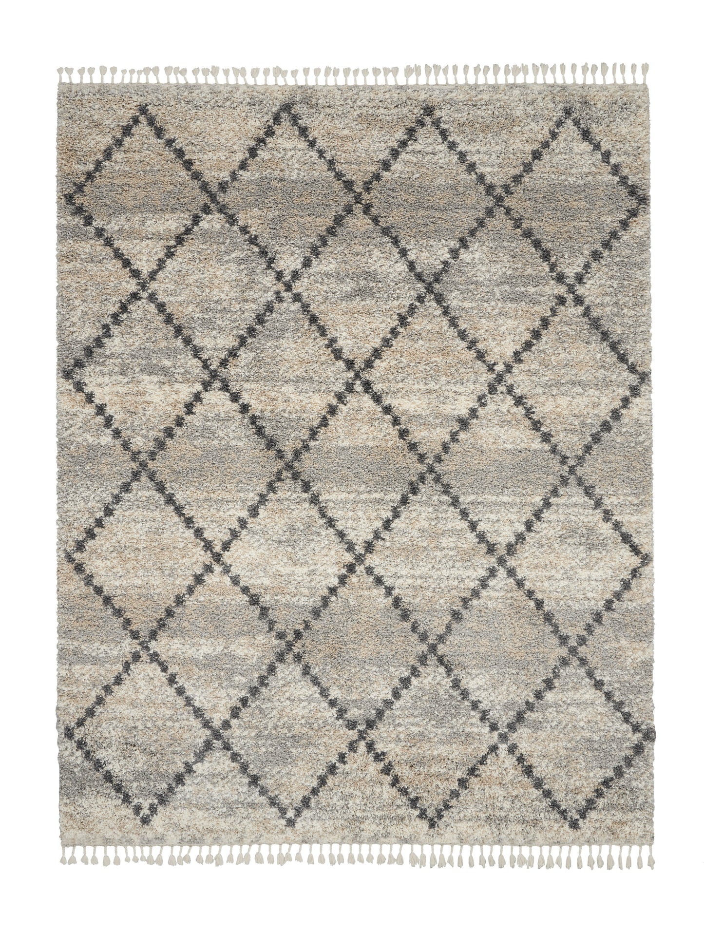 Nourison Home Oslo Shag OSL01 Silver Grey Contemporary Power-loomed Rug