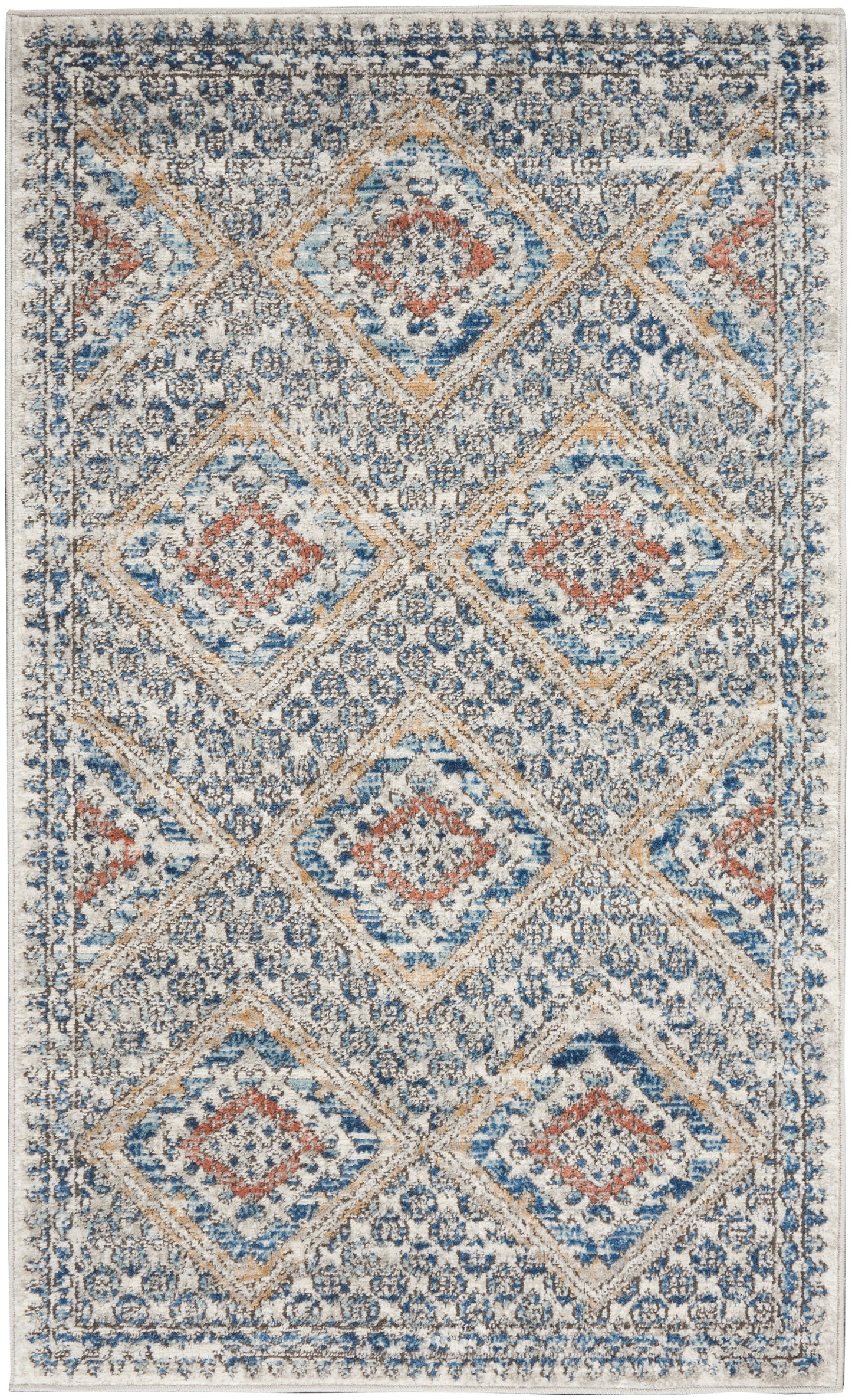 Nourison Home Quarry QUA16 Blue Ivory Contemporary Power-loomed Rugs