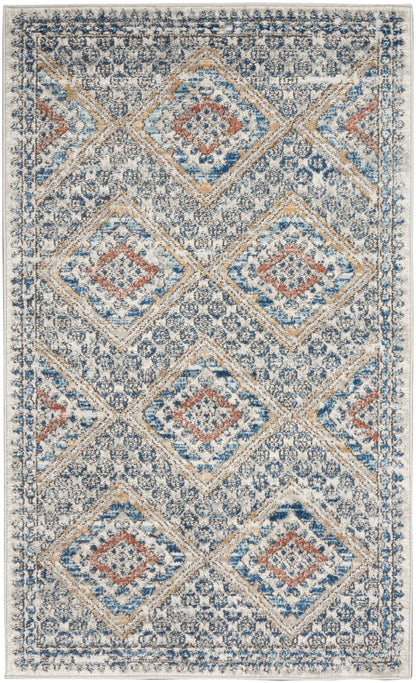Nourison Home Quarry QUA16 Blue Ivory Contemporary Power-loomed Rugs