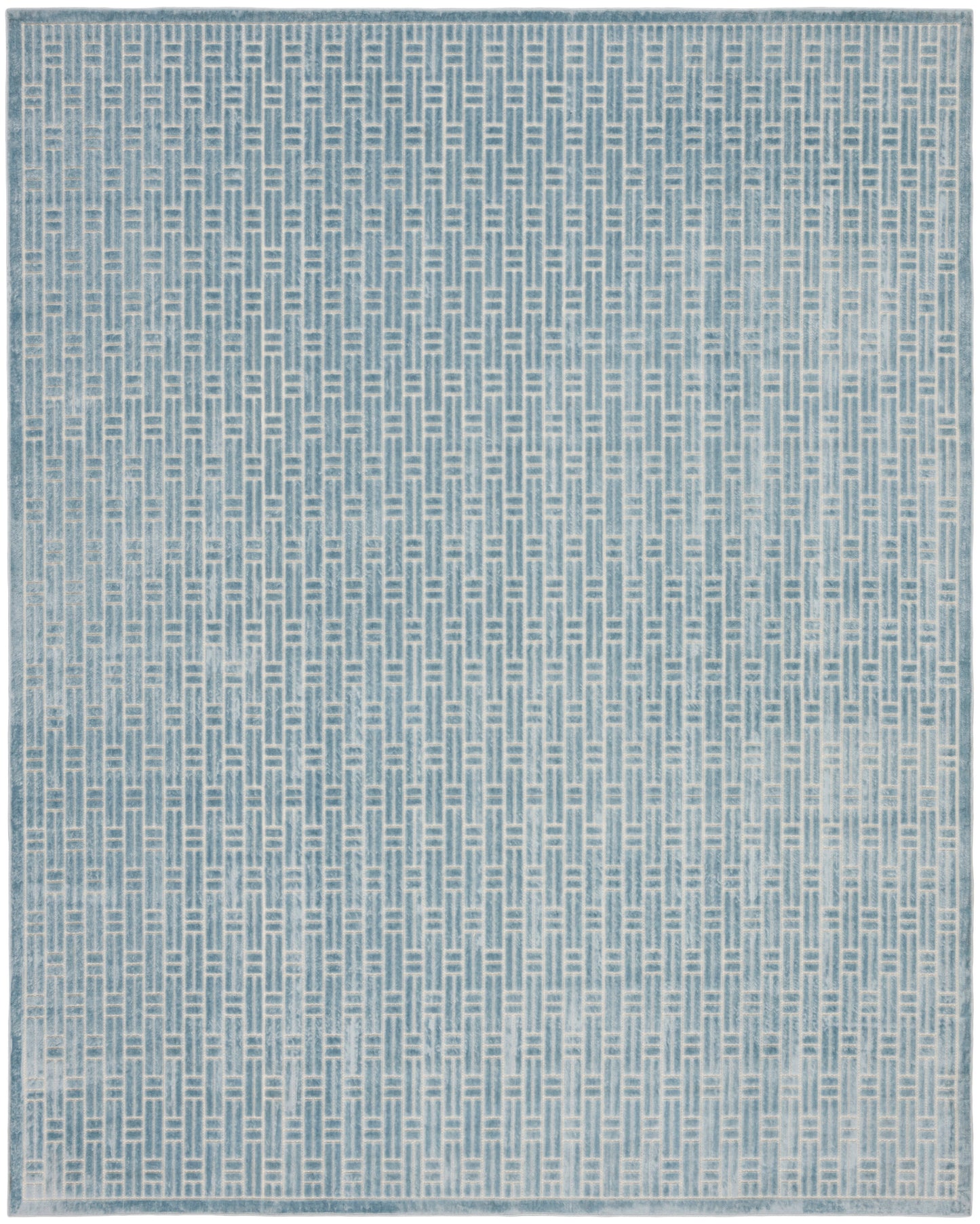 Nourison Home Washable Charm WCH02 Blue Ivory Contemporary Machine Woven Rug