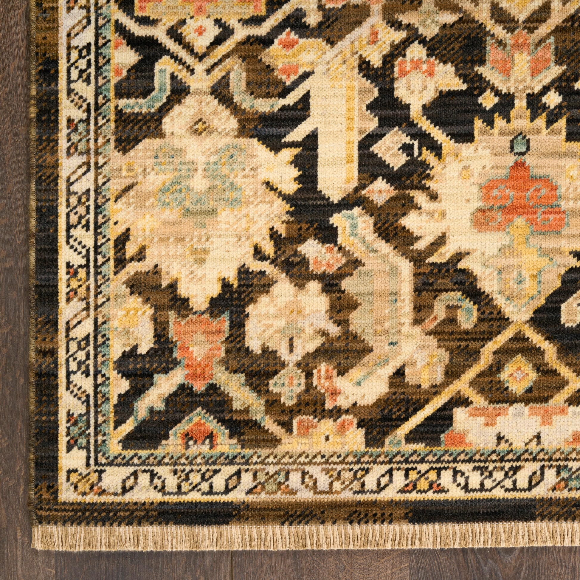Nourison Home Antique Bloom  Mocha Multicolor  Traditional