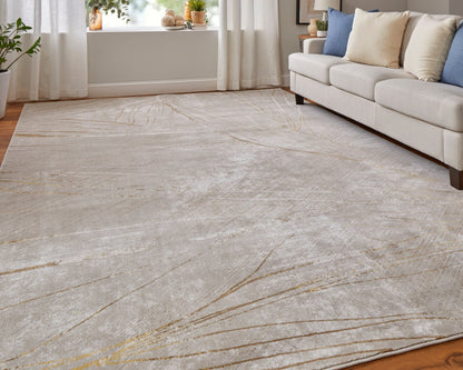 Feizy Waldor 39NBF Ivory Beige Modern/Casual/Tropical Machine Woven Rug - Rugs - Feizy - Atlanta Designer Rugs