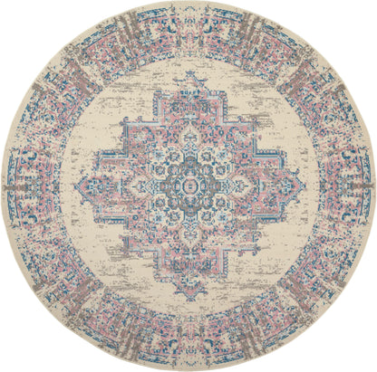 Nourison Home Grafix GRF14 Ivory Pink Transitional Power-loomed Rug