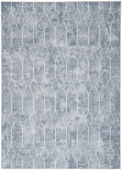 Nourison Home New Concept Washables SR107 Blue Grey Contemporary Machine Woven Rug