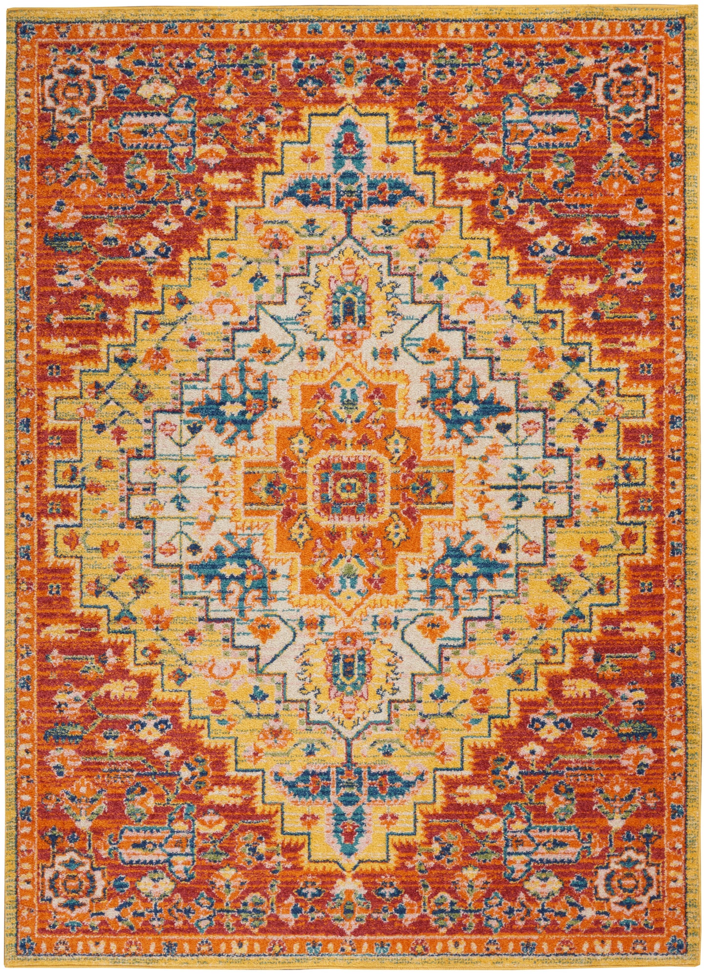 Nourison Home Allur ALR04 Red Multicolor Transitional Power-loomed Rug