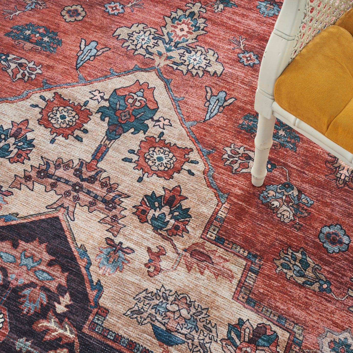 Nourison Home Grand Washables  Rust Multicolor  Traditional