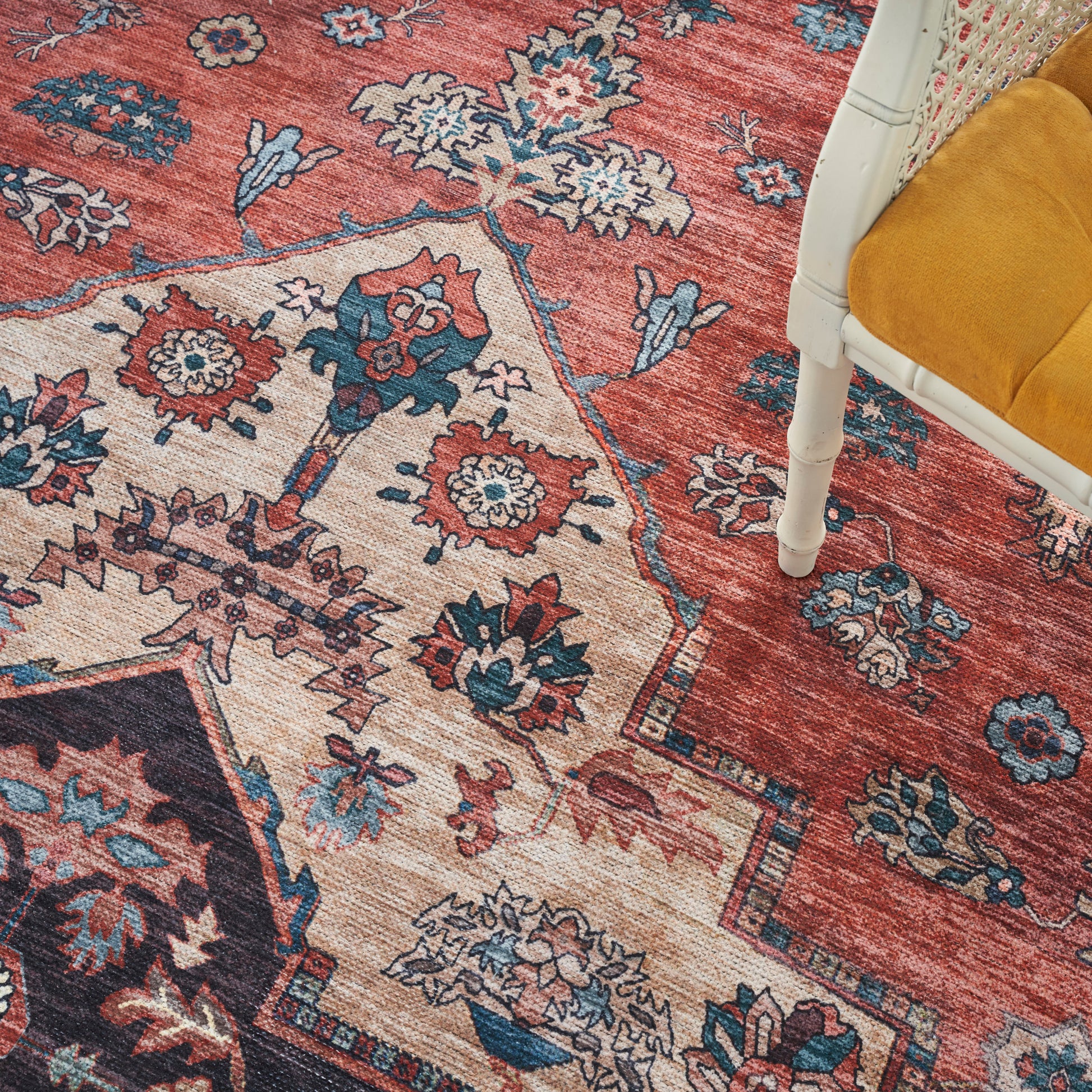Nourison Home Grand Washables  Rust Multicolor  Traditional