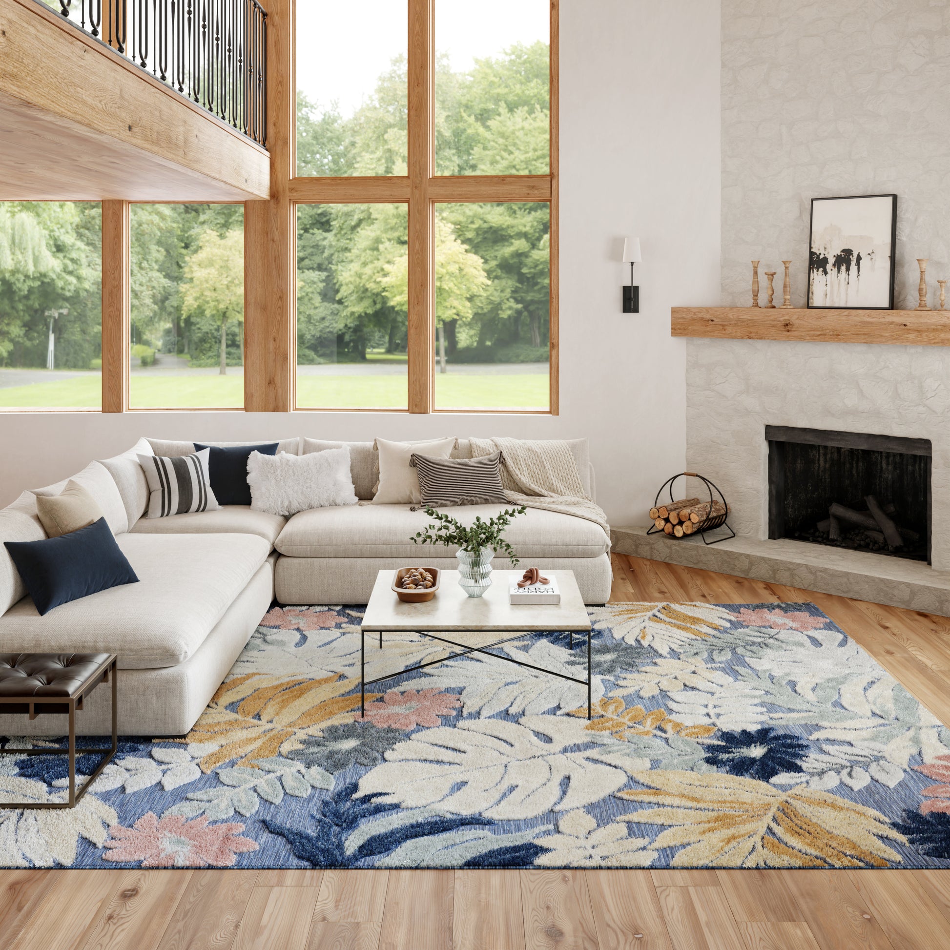 Nourison Home Suncoast  Denim Multicolor  Contemporary