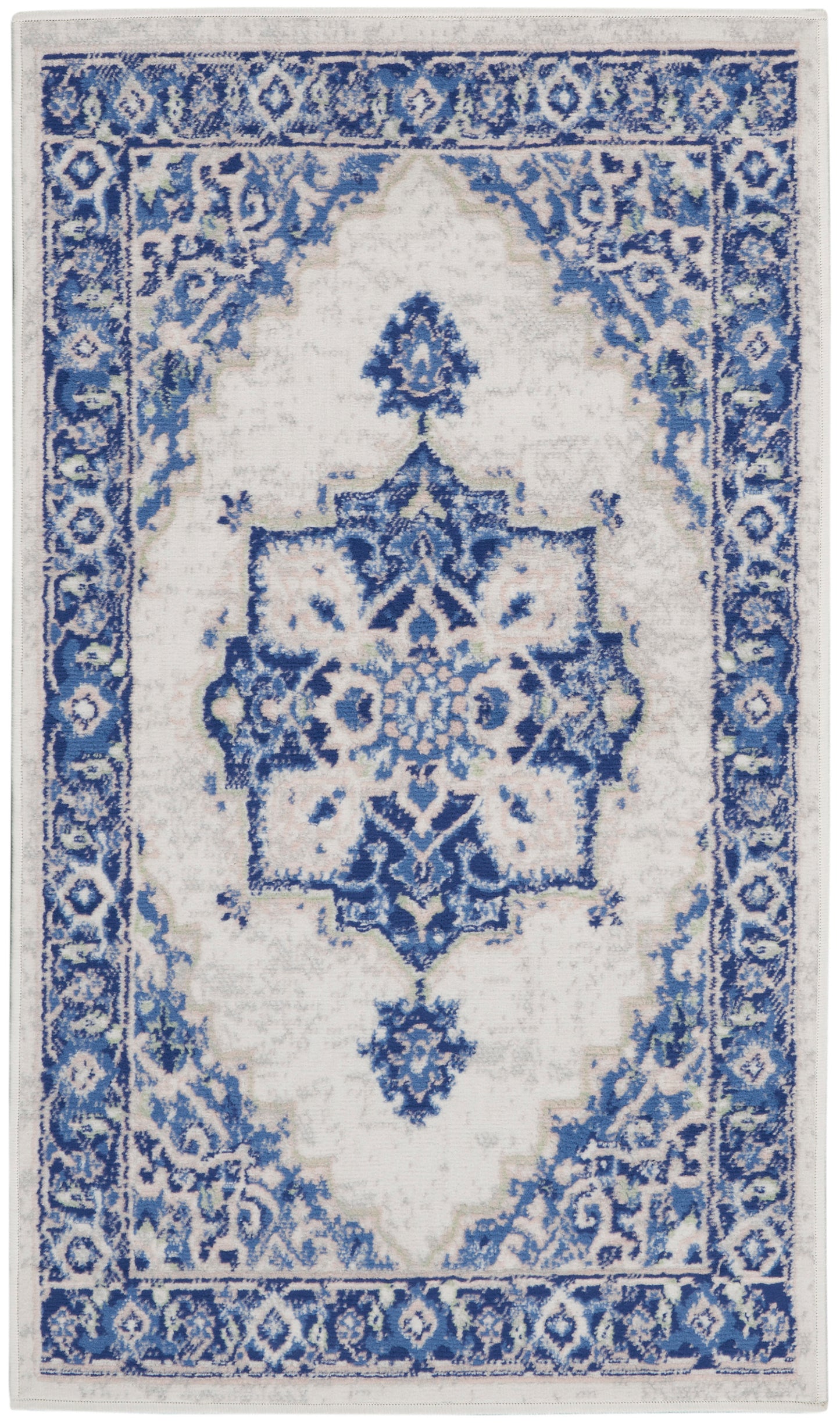 Nourison Home Whimsicle WHS03 Ivory Blue Transitional Power-loomed Rug