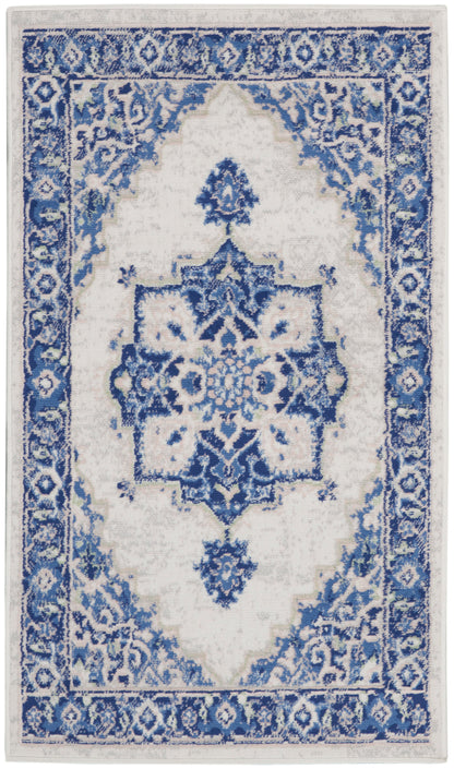 Nourison Home Whimsicle WHS03 Ivory Blue Transitional Power-loomed Rug