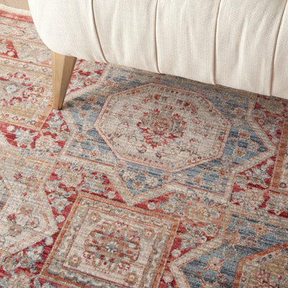 Nourison Home Homestead  Blue Brick  Traditional