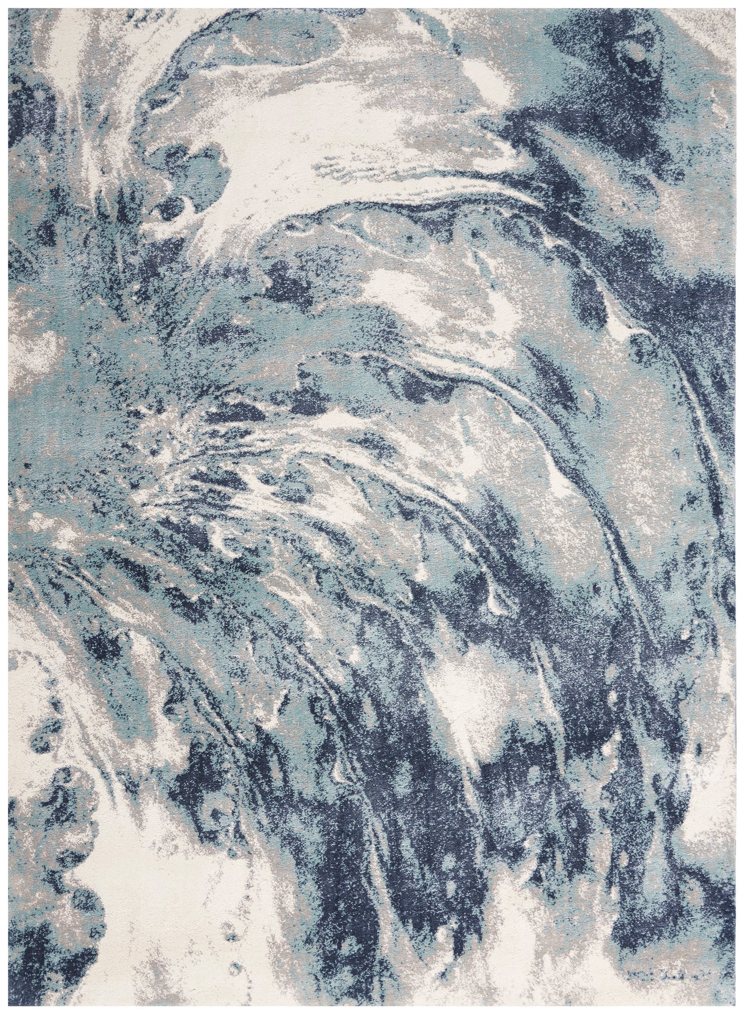 Nourison Home American Manor AMR03 Blue Ivory Contemporary Power-loomed Rug