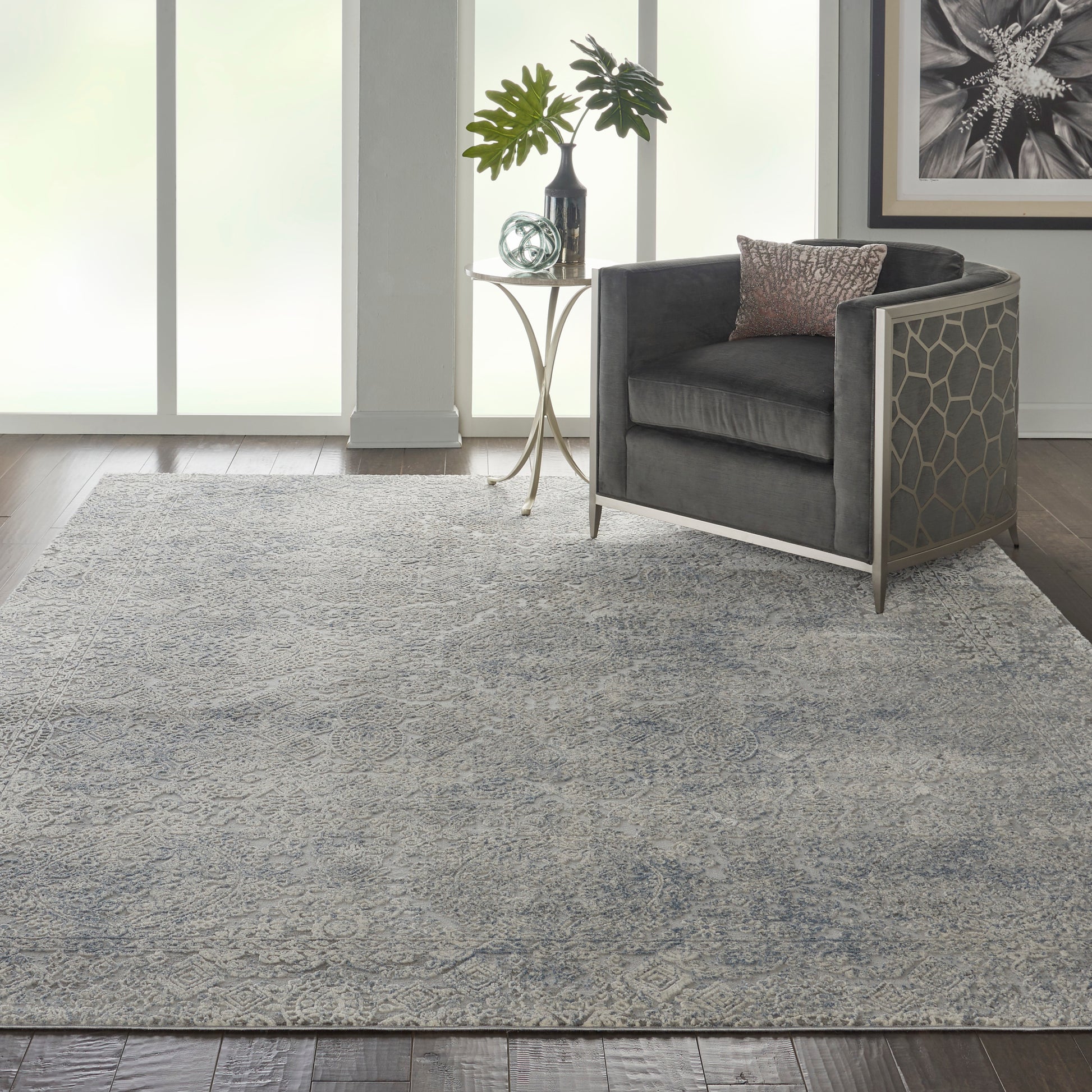 Nourison Home Rustic Textures  Ivory Light Blue  Contemporary