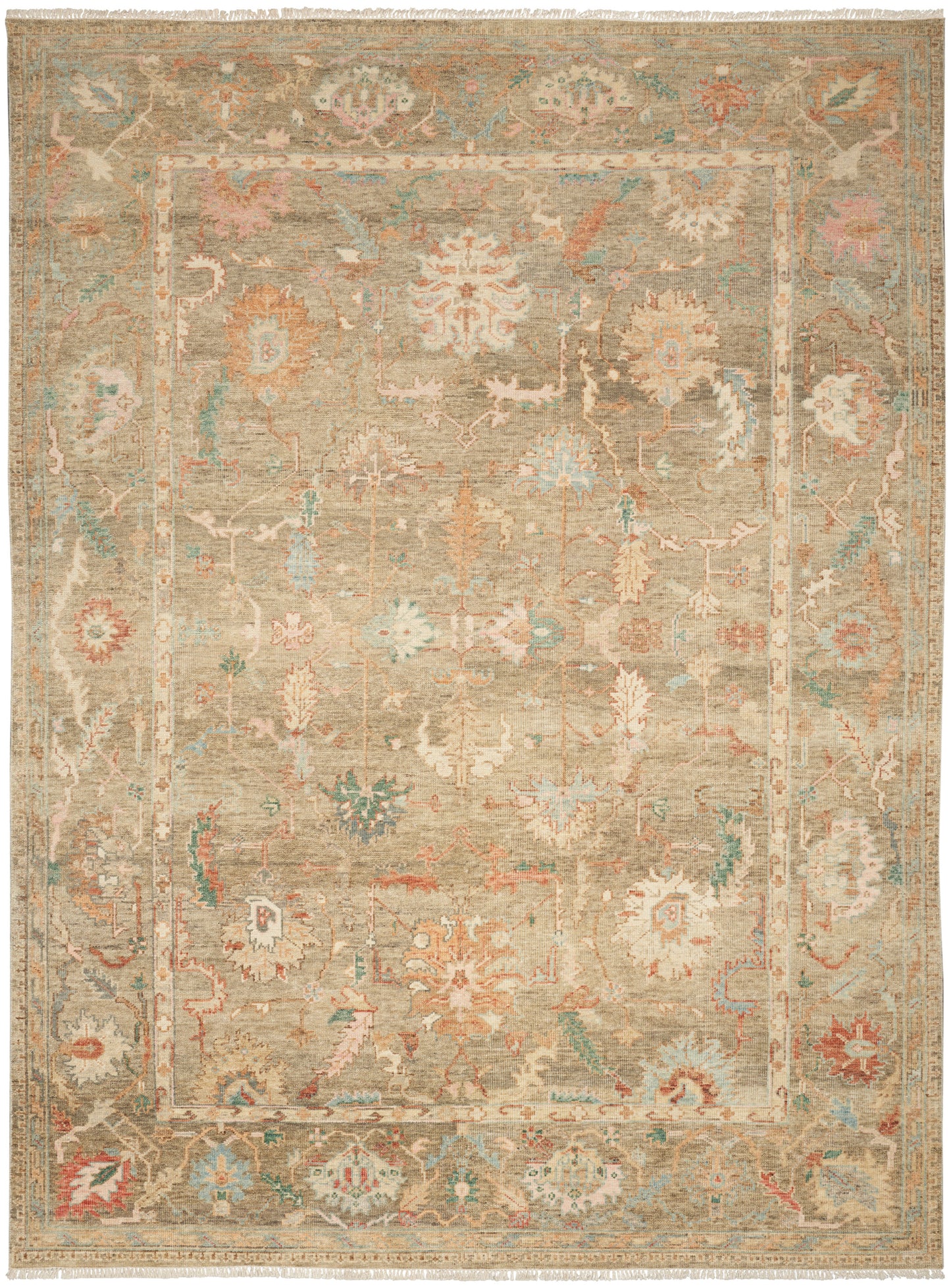 Nourison Home Heritage Vine HTV05 Charcoal Traditional Hand Knotted Rug