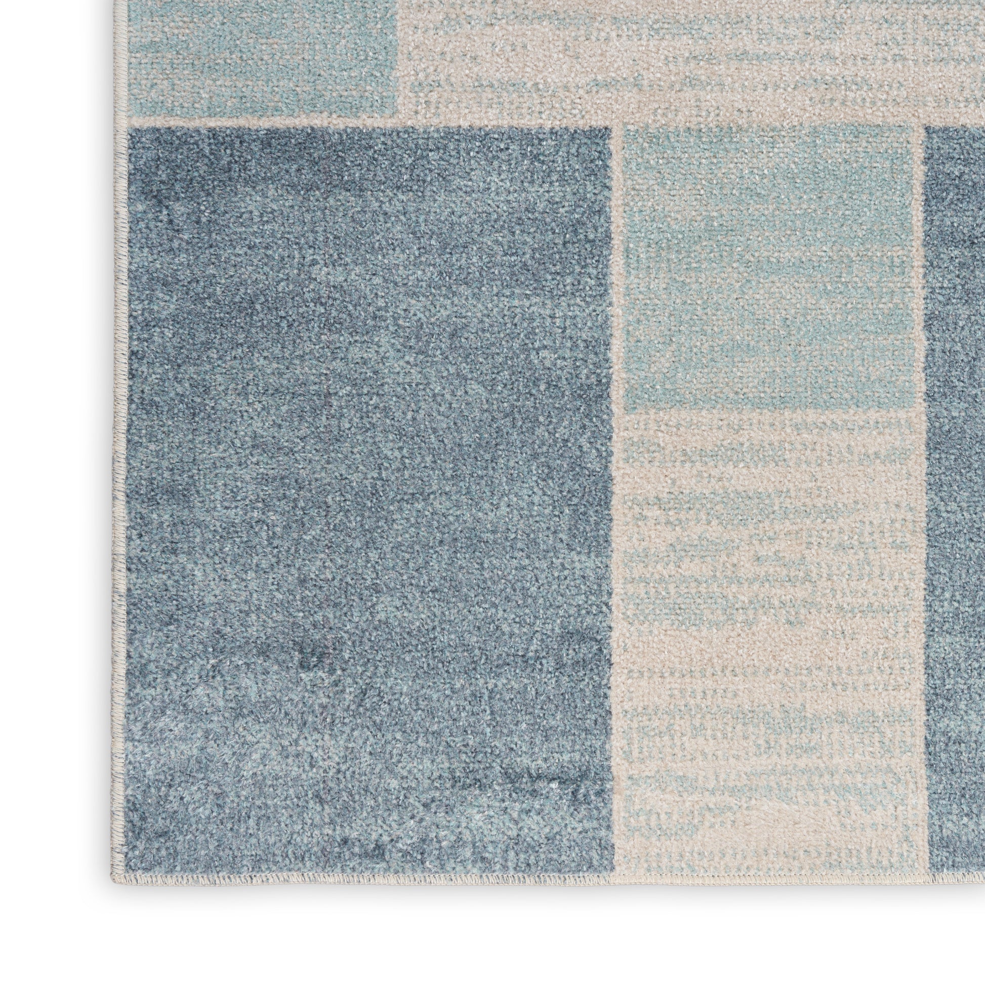 Nourison Home Astra Machine Washable  Blue Ivory  Contemporary