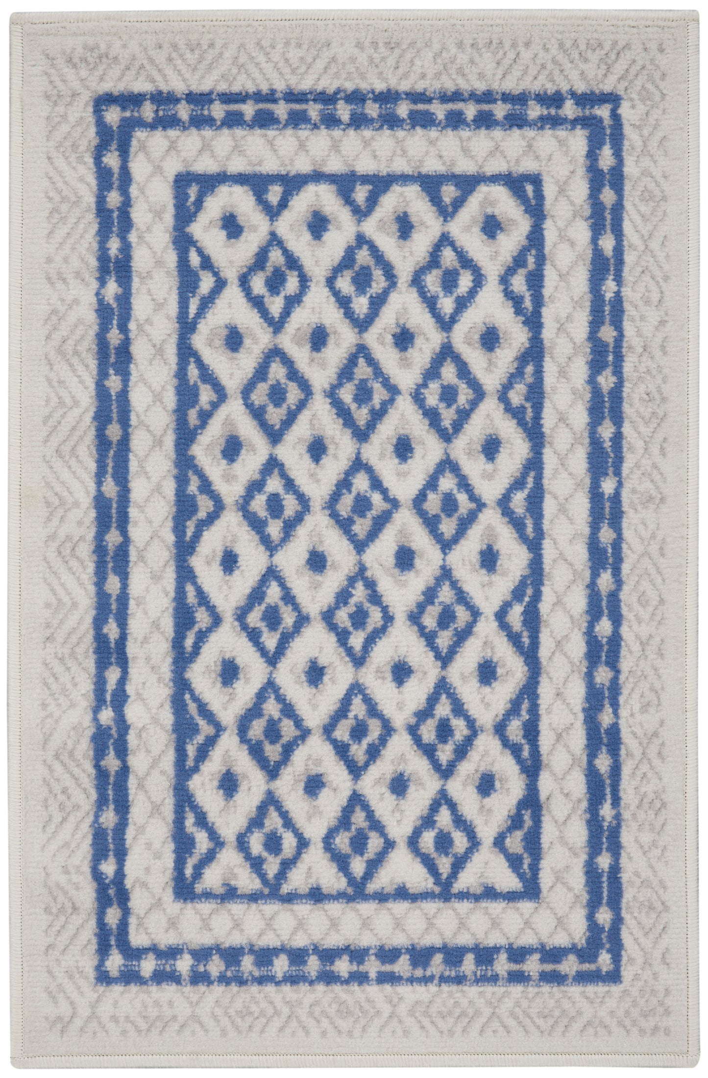 Nourison Home Whimsicle WHS13 Ivory Blue Contemporary Power-loomed Rug