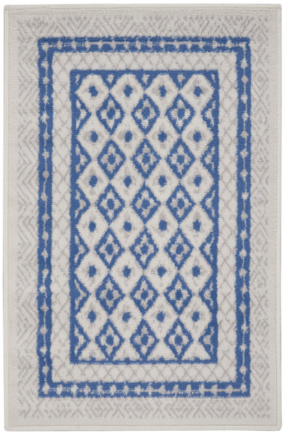 Nourison Home Whimsicle WHS13 Ivory Blue Contemporary Power-loomed Rug