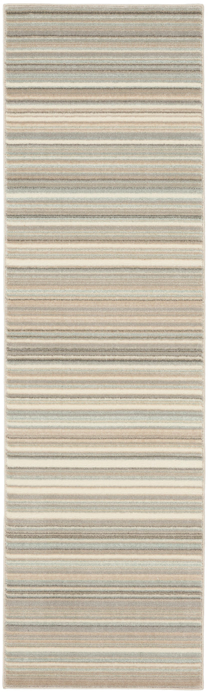 Nourison Home Marmara MRA07 Grey Ivory Teal Contemporary Power-loomed Rug